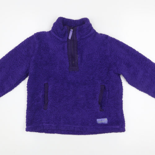 Gelert Girls Purple Fleece 1/4 Zip Jacket 9-10 Years Lightweight Outdoor