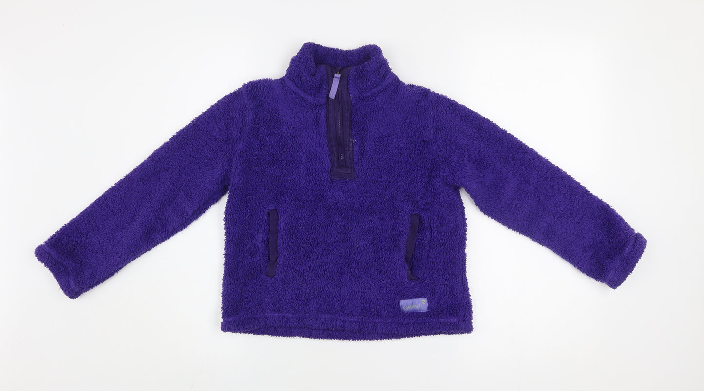 Gelert Girls Purple Fleece 1/4 Zip Jacket 9-10 Years Lightweight Outdoor