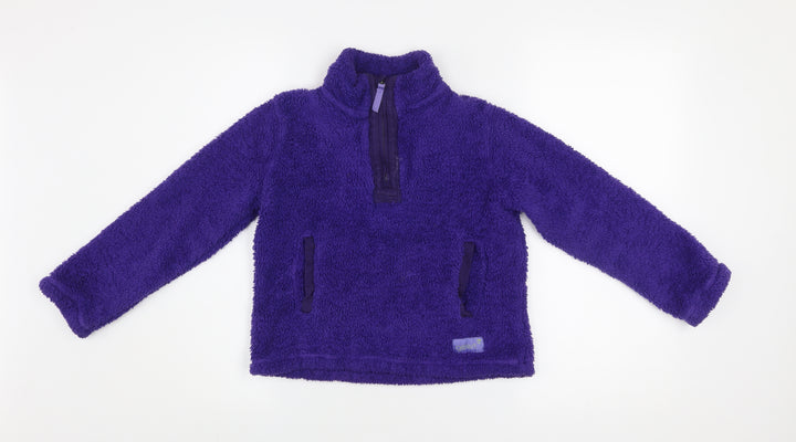 Gelert Girls Purple Fleece 1/4 Zip Jacket 9-10 Years Lightweight Outdoor