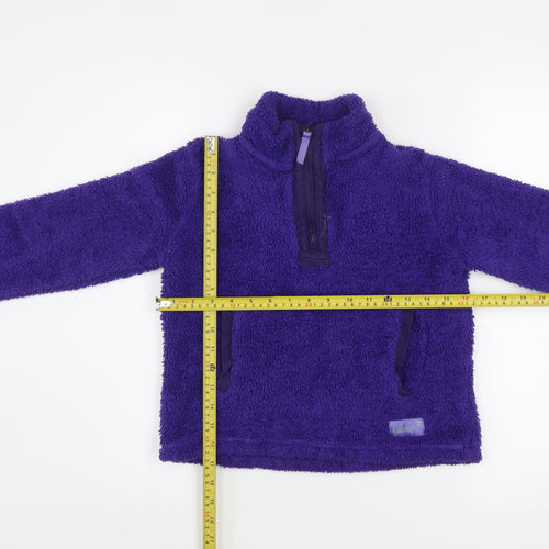 Gelert Girls Purple Fleece 1/4 Zip Jacket 9-10 Years Lightweight Outdoor