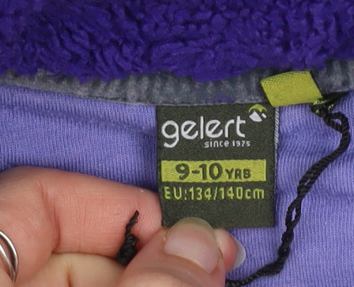 Gelert Girls Purple Fleece 1/4 Zip Jacket 9-10 Years Lightweight Outdoor