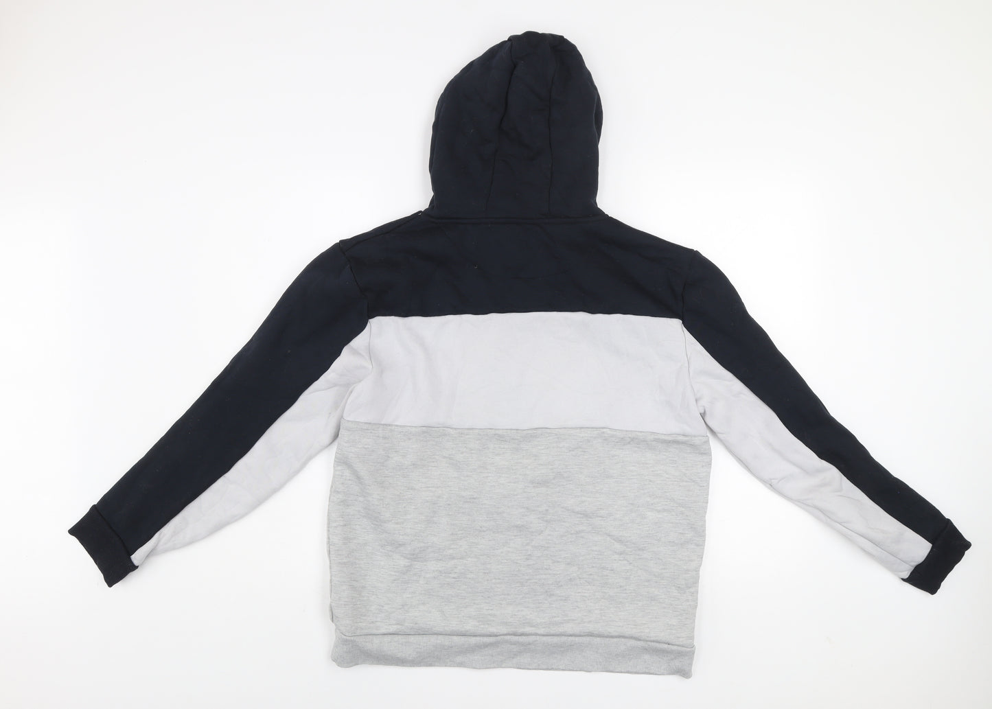 Brave Soul Men's Grey Colour Block Pullover Hoodie XL