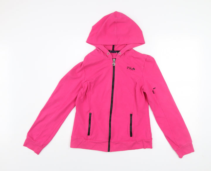 Fila Sport Women’s Pink Full Zip Hoodie Size M Cotton Blend