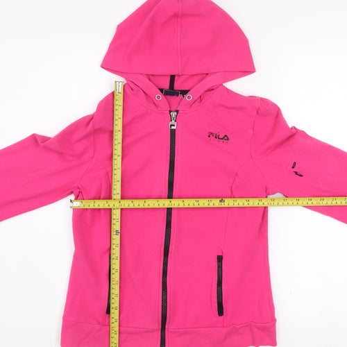 Fila Sport Women’s Pink Full Zip Hoodie Size M Cotton Blend