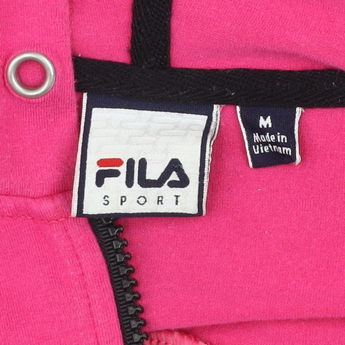 Fila Sport Women’s Pink Full Zip Hoodie Size M Cotton Blend