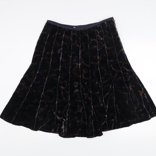 Anne Klein Womens Brown Velvet A-Line Midi Skirt Size 8