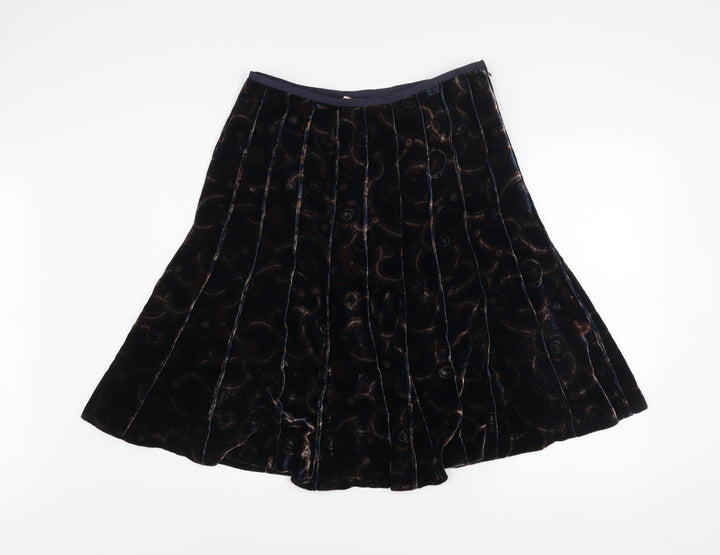 Anne Klein Womens Brown Velvet A-Line Midi Skirt Size 8