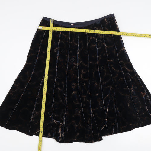 Anne Klein Womens Brown Velvet A-Line Midi Skirt Size 8