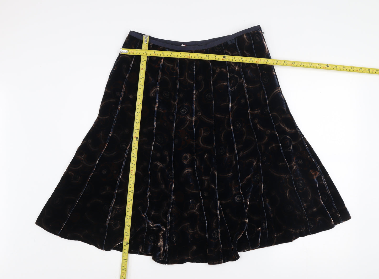 Anne Klein Womens Brown Velvet A-Line Midi Skirt Size 8