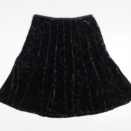 Anne Klein Womens Brown Velvet A-Line Midi Skirt Size 8