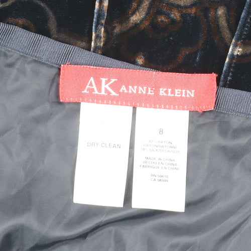 Anne Klein Womens Brown Velvet A-Line Midi Skirt Size 8