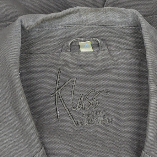 Klass Petite Grey Belted Cotton Blazer Jacket Women’s Size 18