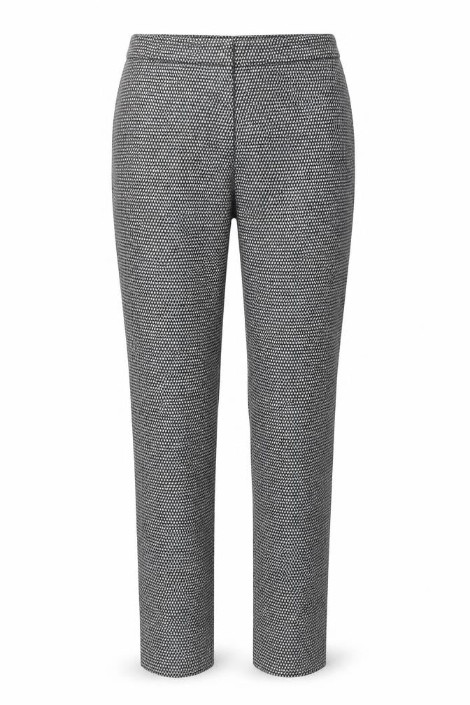 Lila Rose Womens Black Houndstooth Slim Fit Stretch Trousers UK 8