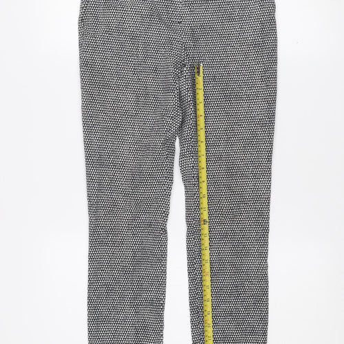 Lila Rose Womens Black Houndstooth Slim Fit Stretch Trousers UK 8