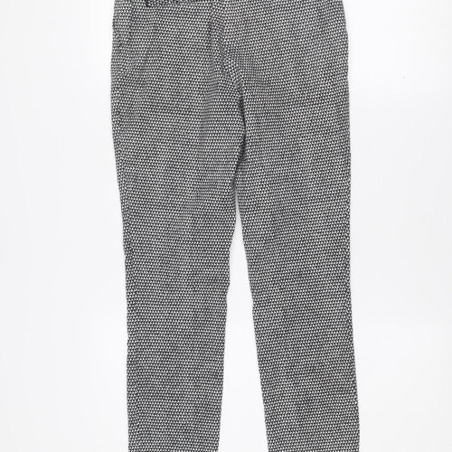 Lila Rose Womens Black Houndstooth Slim Fit Stretch Trousers UK 8