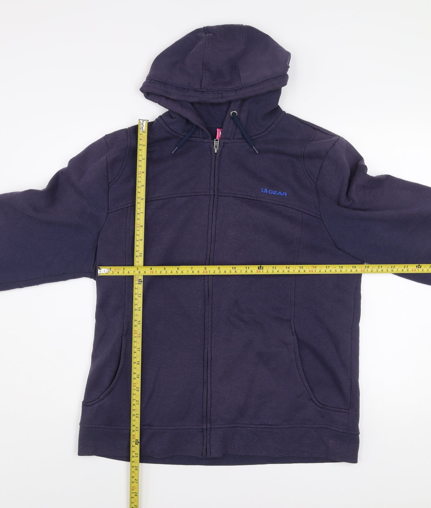 LA Gear Women Navy Full Zip Hoodie Size 22 Cotton Blend