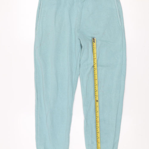 Marks and Spencer Girls Blue Jogger Sweatpants 13-14 Years Fleece Lined