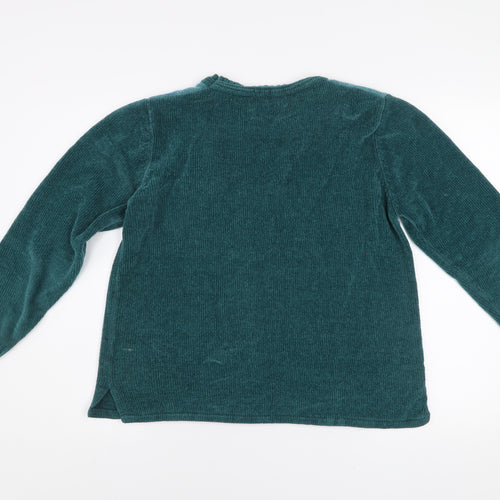 Reflex Women's Green Beaded Knit Pullover Jumper Size M