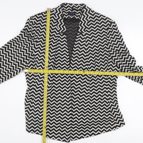 Marks and Spencer Women's Black Geometric Knit Blazer Size 16