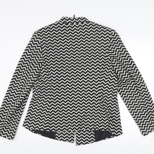 Marks and Spencer Women's Black Geometric Knit Blazer Size 16