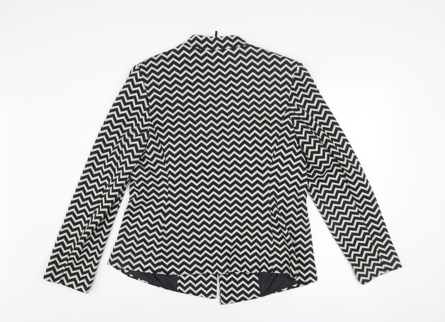 Marks and Spencer Women's Black Geometric Knit Blazer Size 16