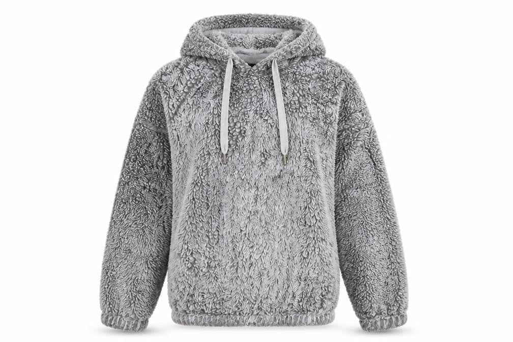 New Look Women Grey Pullover Hoodie M Soft Fleece Winter Casual