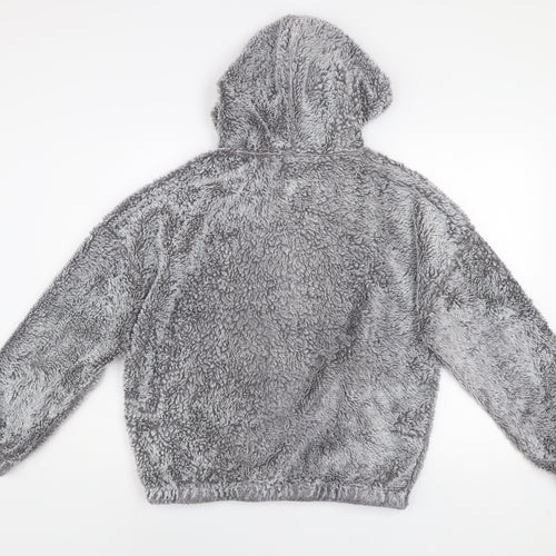 New Look Women Grey Pullover Hoodie M Soft Fleece Winter Casual