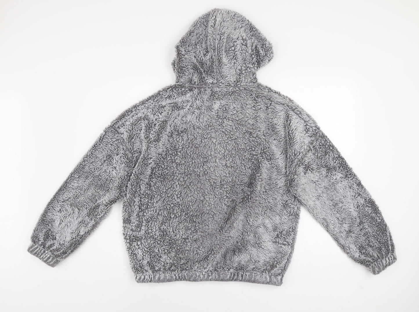 New Look Women Grey Pullover Hoodie M Soft Fleece Winter Casual