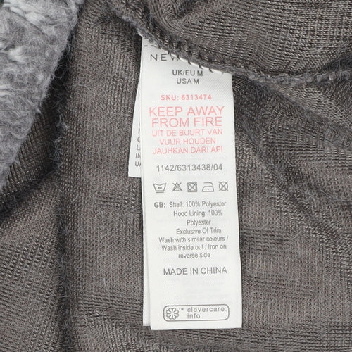 New Look Women Grey Pullover Hoodie M Soft Fleece Winter Casual