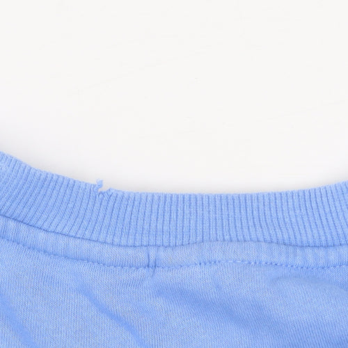 H&M Womens Blue Crew Neck Pullover Sweatshirt XS Cotton Blend
