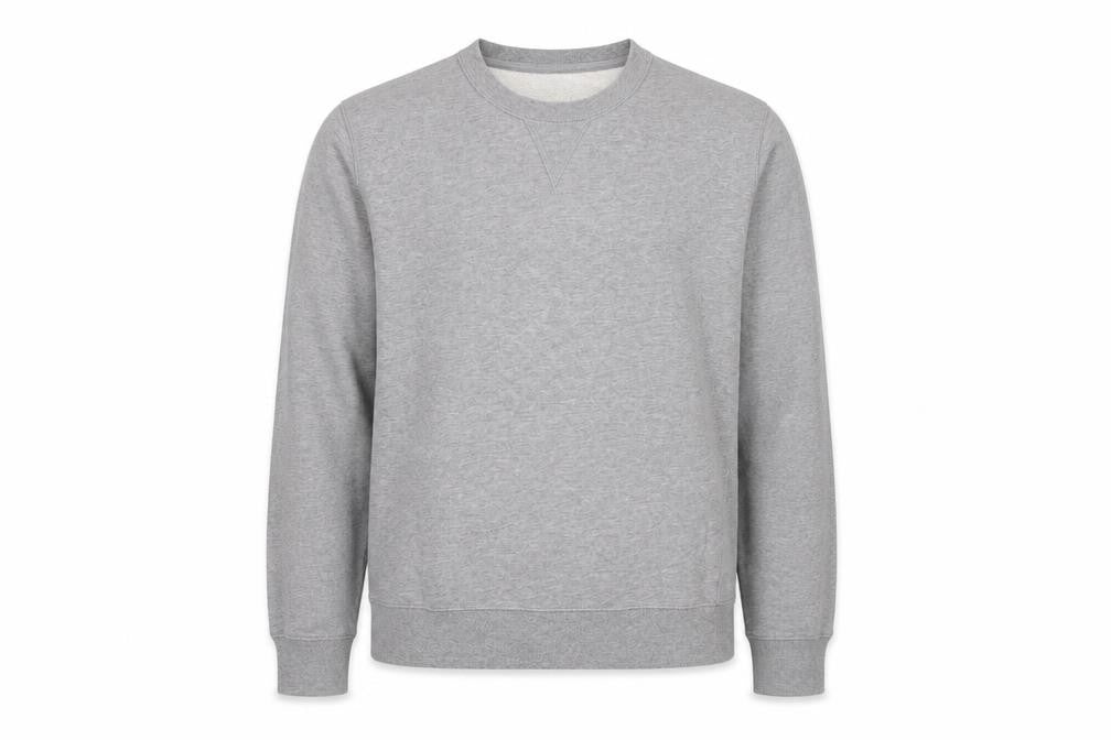 Front view of Marks & Spencer Men's Grey Small Crew Neck Pullover Sweatshirt