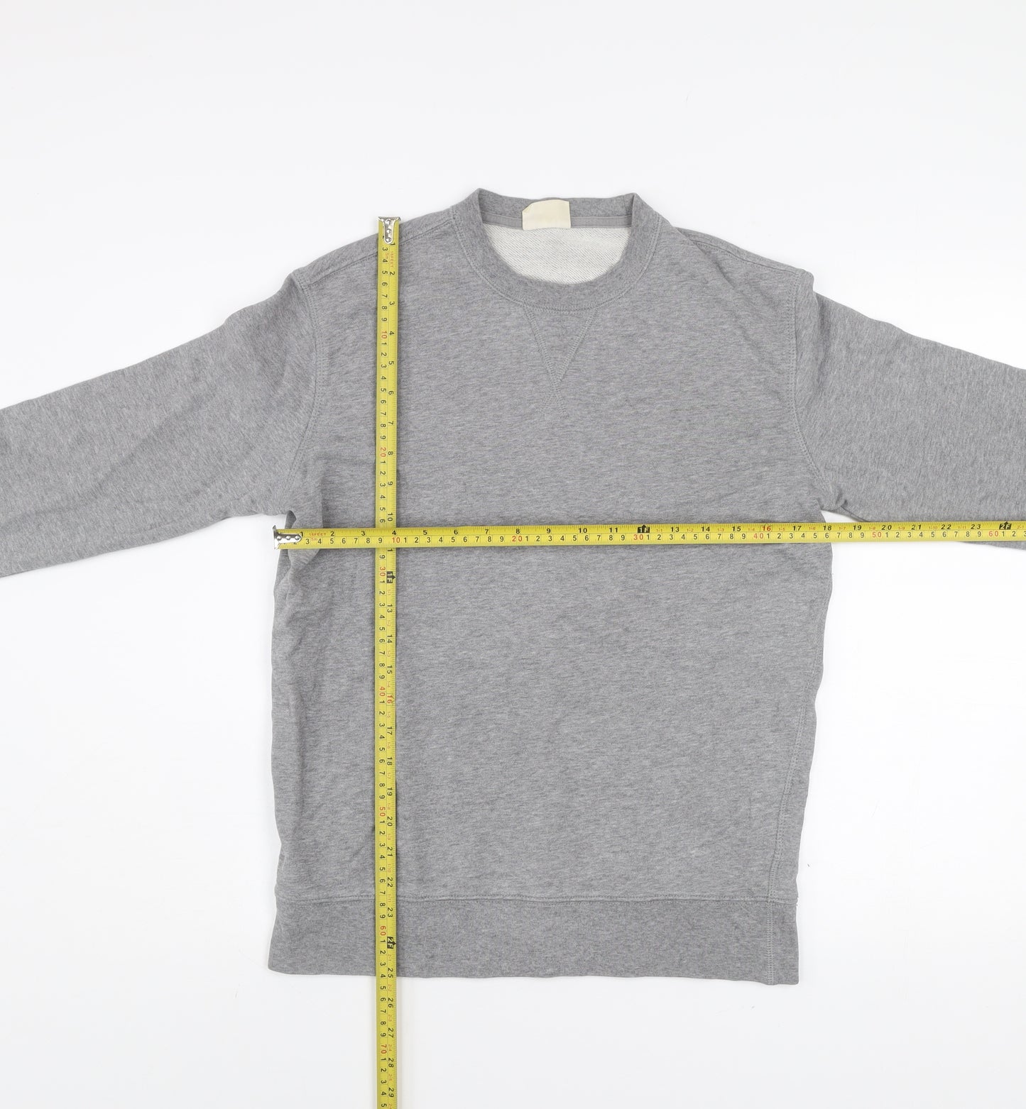 Marks and Spencer Men's Grey Small Crew Neck Pullover Sweatshirt