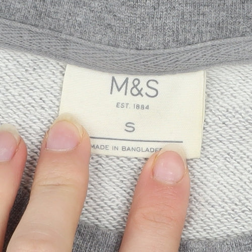 Marks and Spencer Men's Grey Small Crew Neck Pullover Sweatshirt