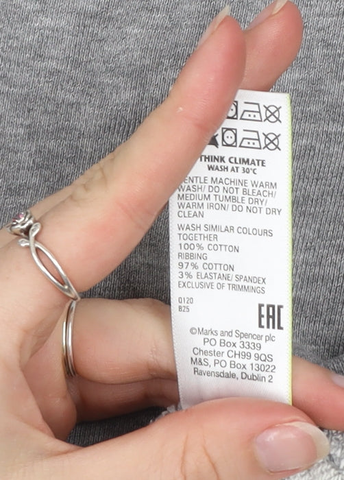Marks and Spencer Men's Grey Small Crew Neck Pullover Sweatshirt
