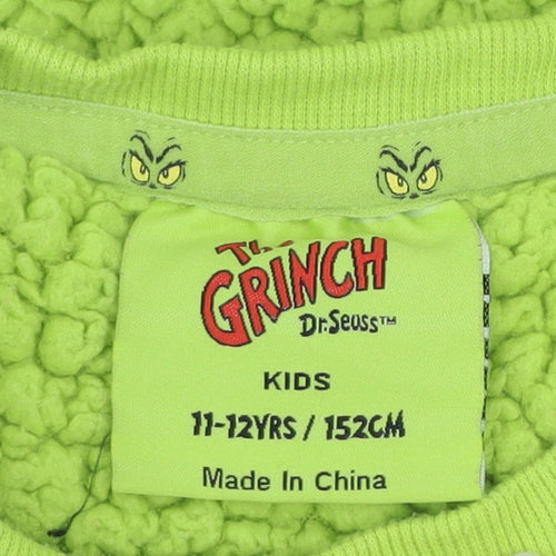 The Grinch Boys Green Fleece Long Sleeve Pyjama Top 11-12 Years