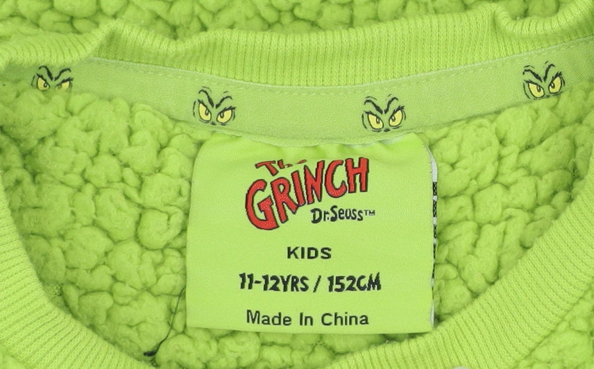 The Grinch Boys Green Fleece Long Sleeve Pyjama Top 11-12 Years