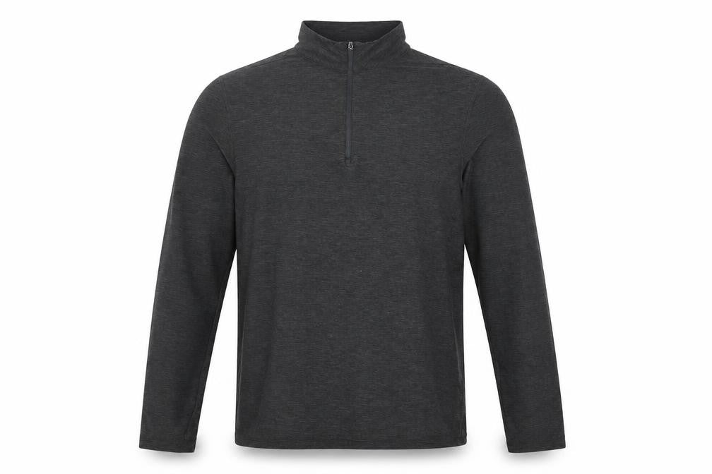 Front view of Kyodan Golf Men's Grey 1/2 Zip Long Sleeve Pullover Sweatshirt, size S