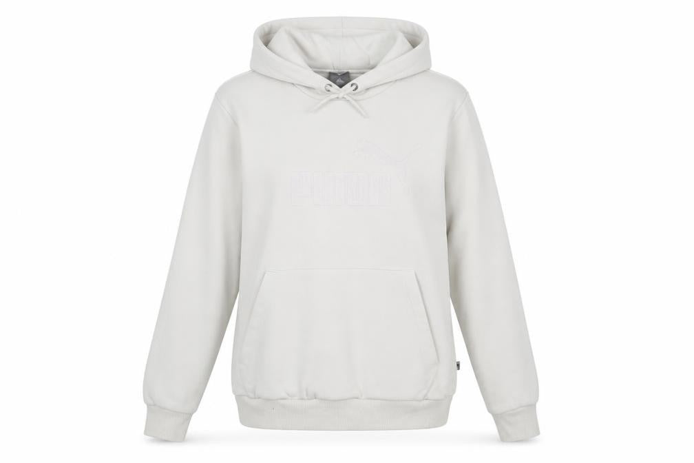 Puma Women White XL Pullover Hoodie Cotton Blend Hooded Sweatshirt