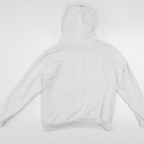 Puma Women White XL Pullover Hoodie Cotton Blend Hooded Sweatshirt