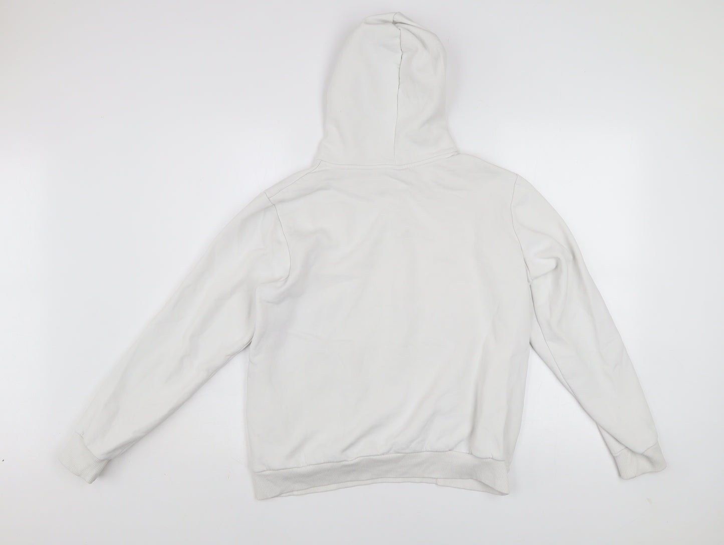 Puma Women White XL Pullover Hoodie Cotton Blend Hooded Sweatshirt