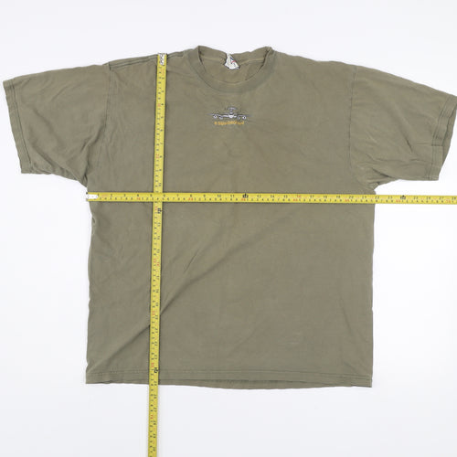 Jerzees Men's Khaki Crew Neck Short Sleeve Graphic T-Shirt L