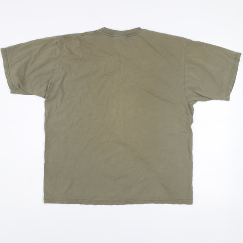 Jerzees Men's Khaki Crew Neck Short Sleeve Graphic T-Shirt L