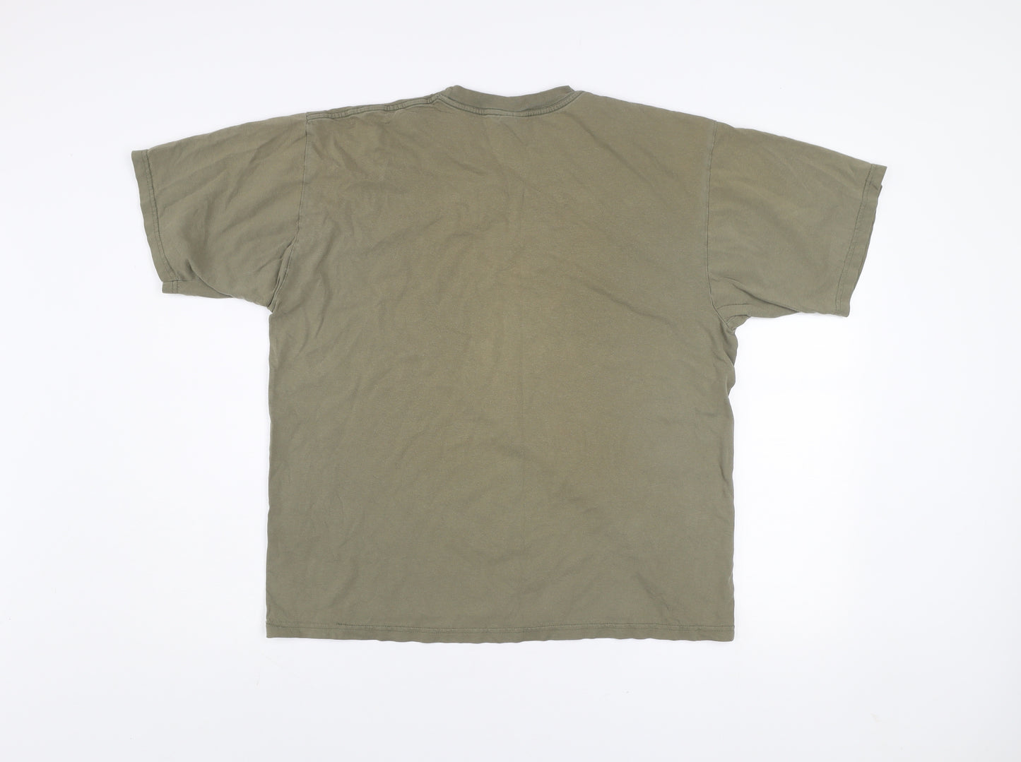 Jerzees Men's Khaki Crew Neck Short Sleeve Graphic T-Shirt L