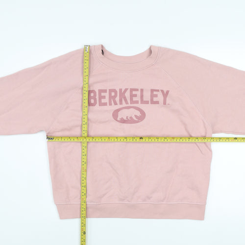 H&M Divided Women Pink Berkeley Pullover Sweatshirt Size 12 Cotton