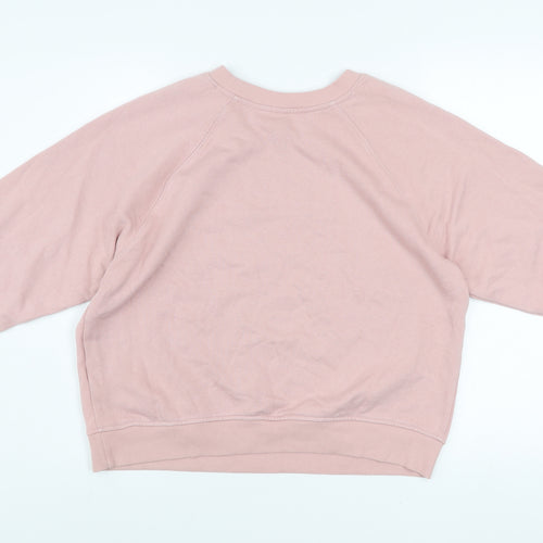 H&M Divided Women Pink Berkeley Pullover Sweatshirt Size 12 Cotton