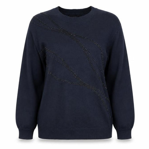 Next Women’s Black Beaded Crew Neck Knit Jumper XS