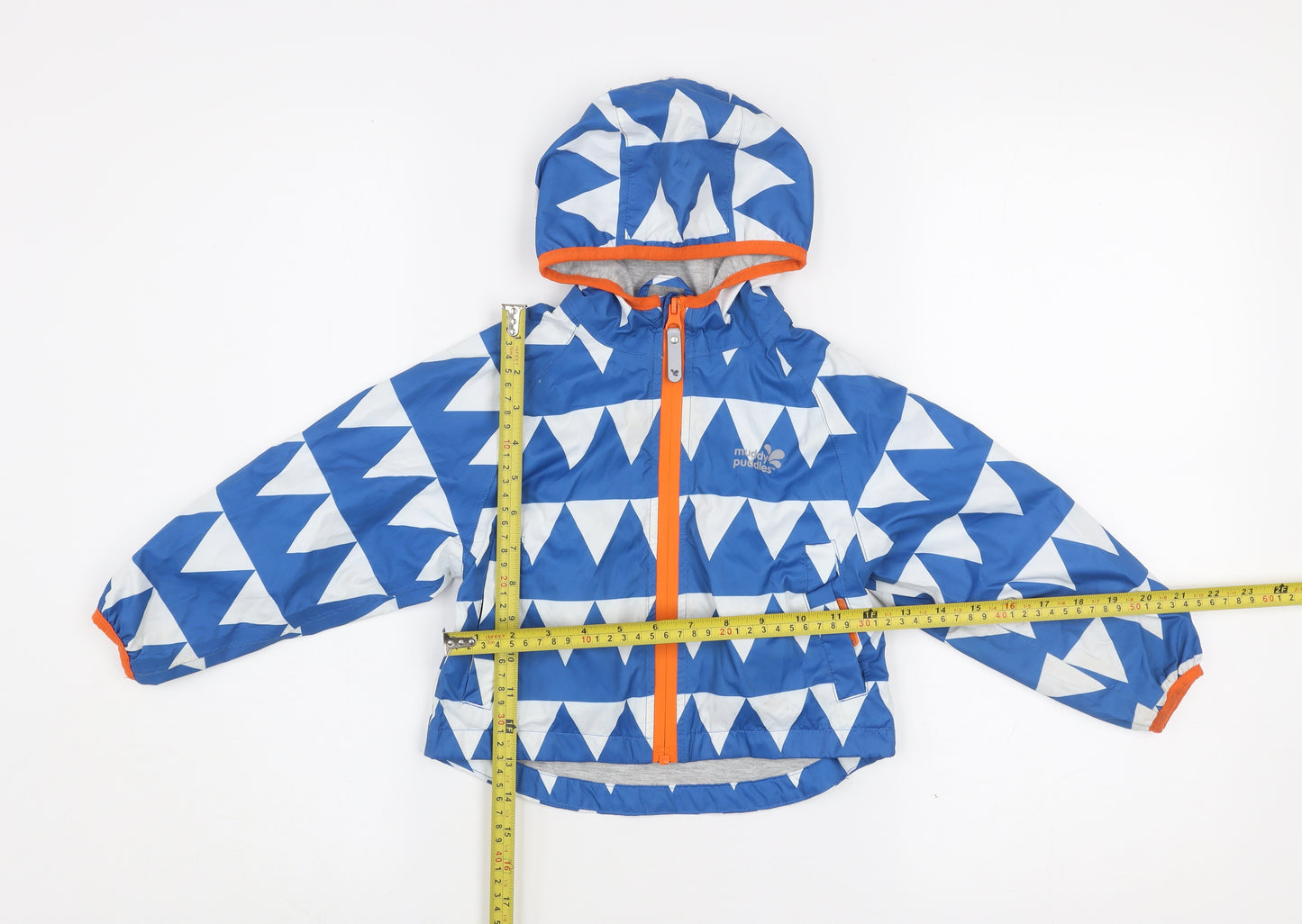 Muddy Puddles Blue Waterproof Hooded Rain Coat Jacket 12-18 Months