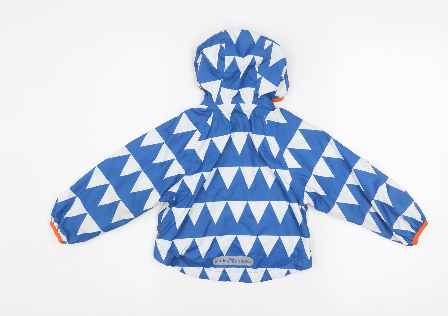 Muddy Puddles Blue Waterproof Hooded Rain Coat Jacket 12-18 Months