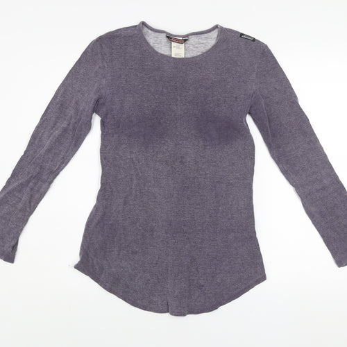 Diesel Womens Purple Long Sleeve Cotton Basic T-Shirt M