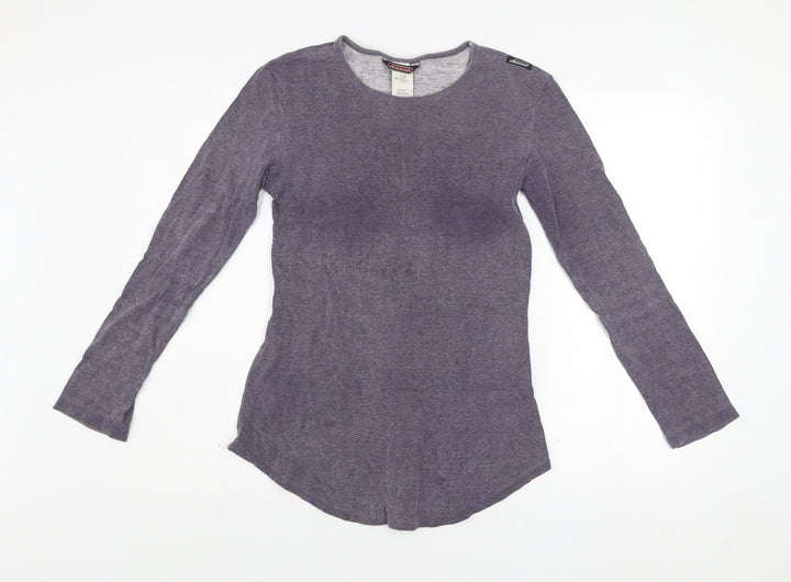Diesel Womens Purple Long Sleeve Cotton Basic T-Shirt M
